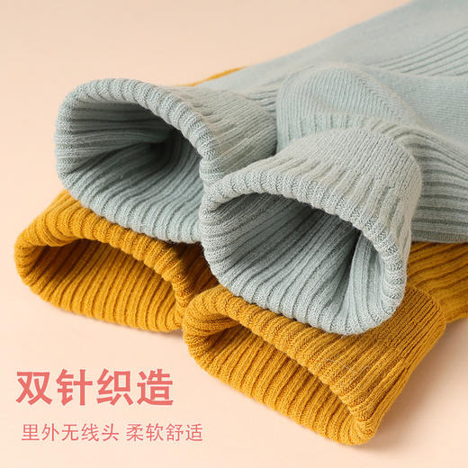 【5双针纯棉袜】女士纯棉袜子双针长袜中筒棉袜秋冬精梳棉纯色纯色堆堆袜女袜 商品图2
