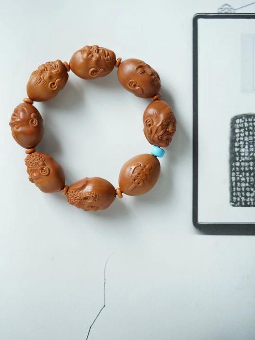 七星罗汉°男款手工精雕橄榄核雕手串 商品图1
