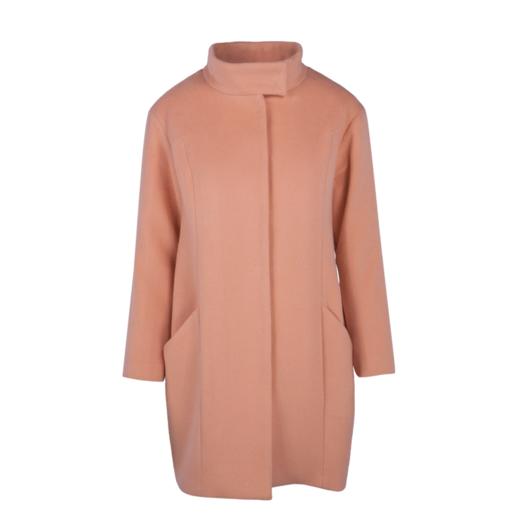 欧芮儿2017新款气质纯色长袖毛呢外套女中长款 商品图3