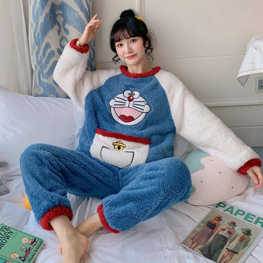睡衣女秋冬季珊瑚绒加厚2023年新款公主风法兰绒家居服可外穿套装myy03 商品图2