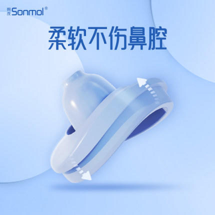 朔茂Sonmol电动压力喷雾洗鼻器配套洗鼻头升级款适用 蓝黄粉三色可选 商品图1