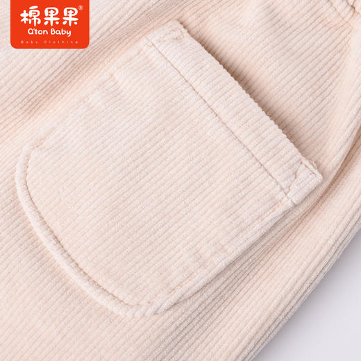 商场同款棉果果冬季女童百搭好穿复古条绒裤保暖加绒抽条针织长裤M422200422646 商品图4