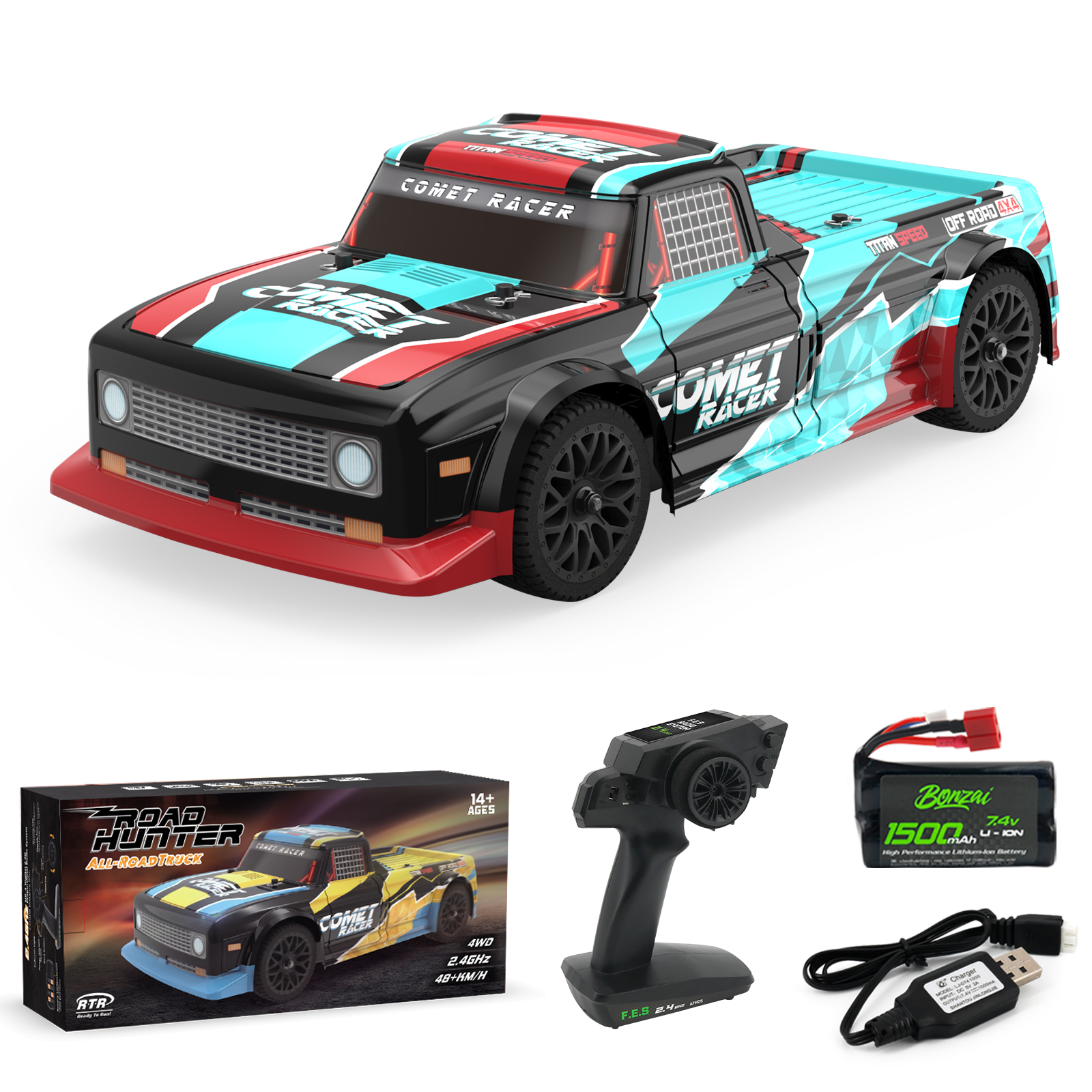 ZROAD 1/12 电动四驱平路竞速 漂移遥控车套装 双色可选