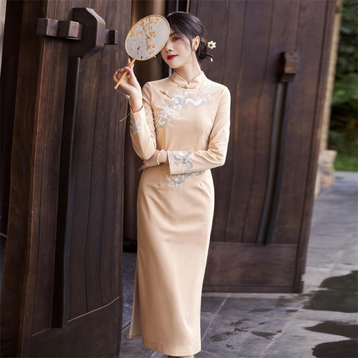 新款中式复古典雅国风修身显瘦气质旗袍FL-A9059 商品图0