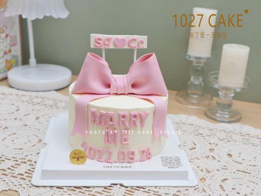 1027CAKE | 少女心 翻糖蝴蝶结 粉色系  求婚 商品图0