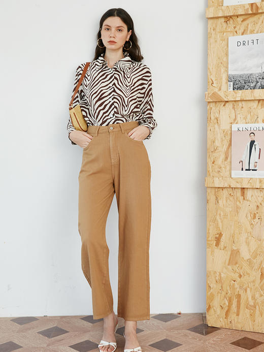 【直播间】HeyDress斑马纹衬衫女春长袖法式小众设计别致上衣复古印花宽松条纹衬衣 商品图2