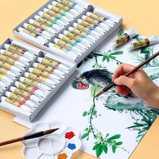 马利牌中国画颜料水墨山水画颜料画材12色24色36色5ml学生成人玛丽入门书法专业优选1盒 商品图2