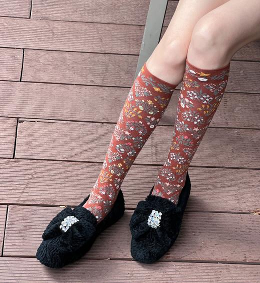 westory22年新款钻扣蝴蝶结毛毛鞋女外穿豆豆鞋72921 商品图4