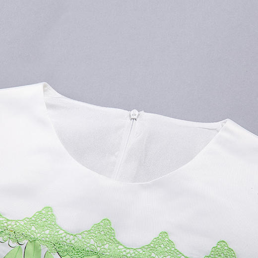 欧芮儿2016秋季女装气质优雅花色中长裙撞色花边时尚印花连衣裙 商品图1