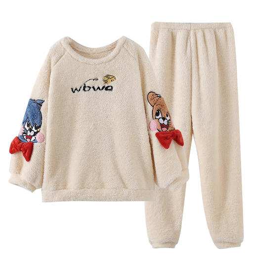 睡衣女秋冬季珊瑚绒加厚2023年新款公主风法兰绒家居服可外穿套装myy03 商品图3