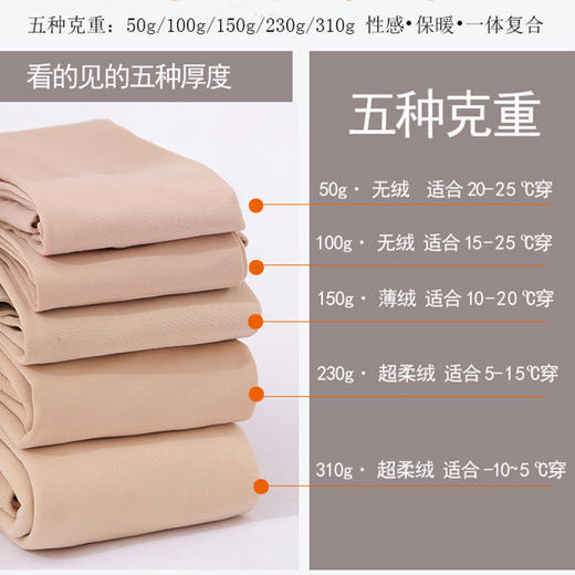 2023秋冬季外穿加绒加厚打底裤一体裤高腰肤色女踩脚裤袜zyy01 商品图2