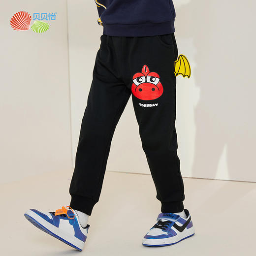 贝贝怡童装春秋休闲裤男童时尚恐龙长裤223K2434 商品图0