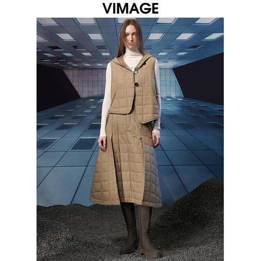 VIMAGE纬漫纪冬季新款百搭修身显瘦连帽外套棉娄V1810401 商品图1