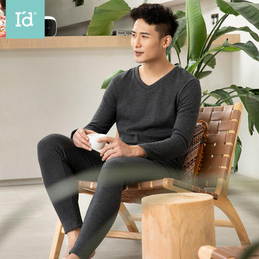 爱帝男式V领花纱珊瑚绒冬款加绒加厚保暖套 商品图0