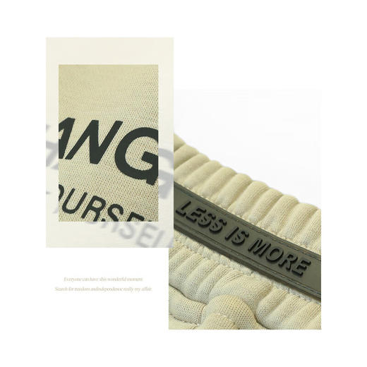 COCOBELLA休闲运动风加绒保暖休闲裤字母印花宽松针织直筒裤PA619 商品图4