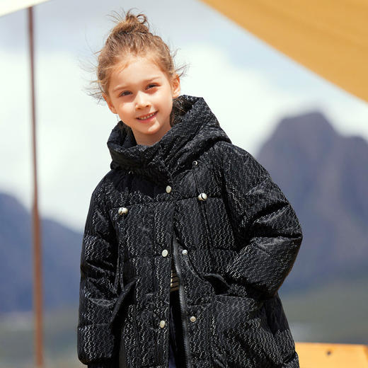 XBB-8805小猪吧啦女童羽绒服新款洋气中长款中大童小熊白鸭绒加厚秋冬外套 商品图2