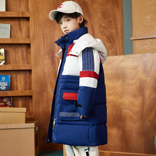 XBB-9597儿童羽绒服男童中大童帅气工装外套冬装新款童装女童中长款厚 商品图4