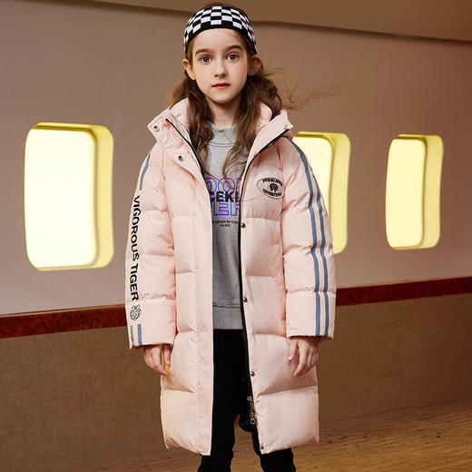 XBB-9565鸭鸭儿童羽绒服新款连帽男童女童中长款中大童加厚保暖冬季外套 商品图2