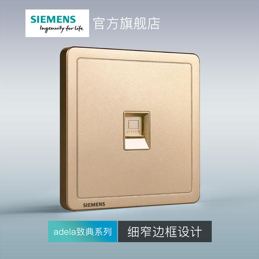 西门子开关插座面板致典日耀金六类电脑插座 商品图1