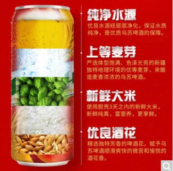 乌苏啤酒（wusu）大红乌苏500ml*12听  商品图2