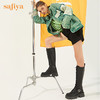 【春节不打烊】Safiya/索菲娅 长靴2022年冬季新款炸街圆头帅气绑带舒适厚底长筒靴女 SF24117133 商品缩略图1