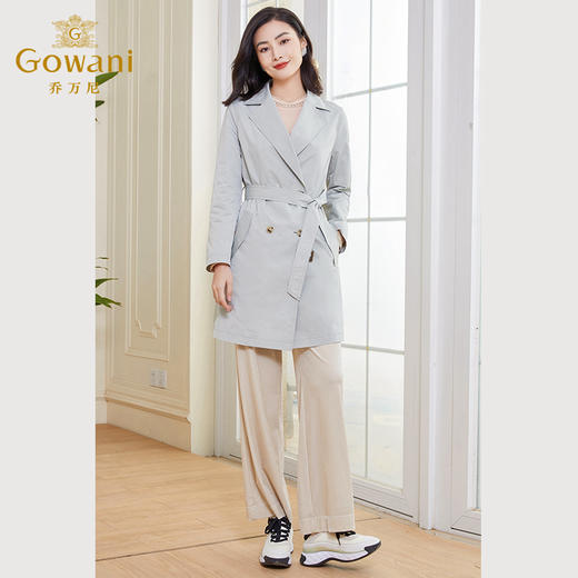 乔万尼风衣外套女新款小个子女春季韩版宽松收腰EF3A837 商品图2