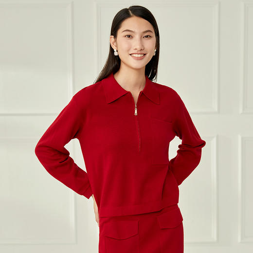 EITIE爱特爱秋冬新款时尚百搭显瘦修身保暖针织衫上衣女6701405 商品图8