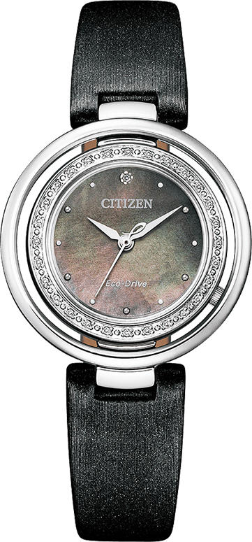 西铁城天然贝母盘缎绣皮29颗真钻光动能女表EM0900-08W 商品图1