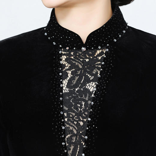 秋季新款女装中年妈妈装金丝绒九分袖上衣YMY-5881 商品图2