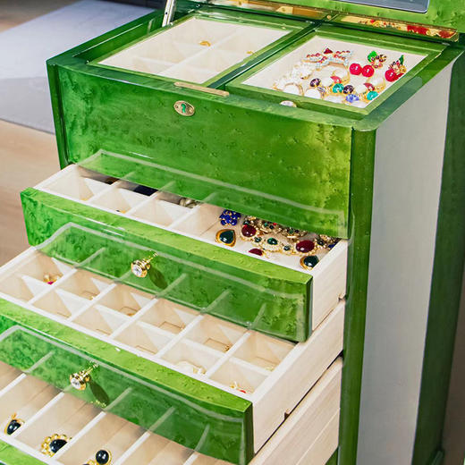 鸟眼枫木法式复古珠宝首饰柜 商品图3