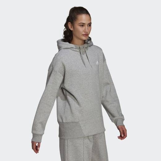 好折！Adidas 阿迪达斯 ESSENTIALS STUDIO女款灰色卫衣 商品图1