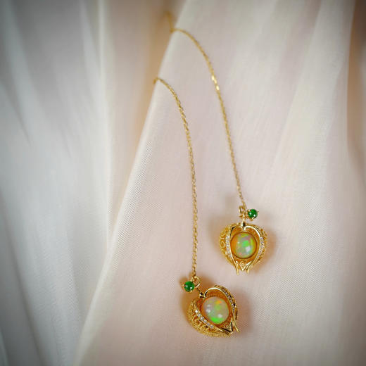 龢盒原创 18k金镶姑娘果系列耳饰 耳环 耳线 商品图5