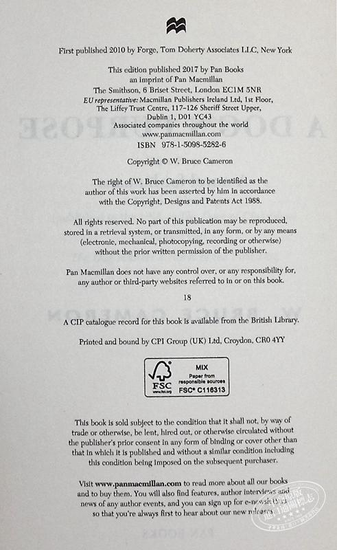 预售 一条狗的使命 新版 英文原版 电影小说 畅销书籍 同名电影感人上映 A Dog's Purpose W 布鲁斯 卡梅伦 美国年度好读小说奖 商品图4