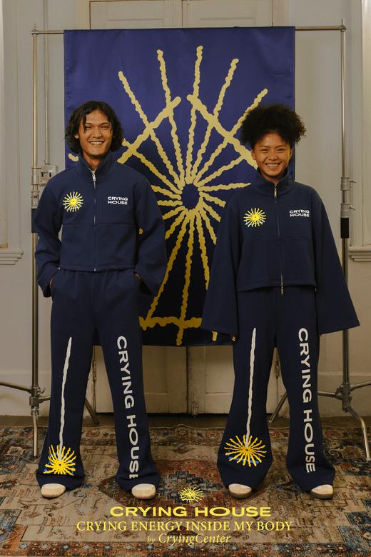 CryingCenter 泪屋系列 屋主套装 制服蓝薄绒卫衣套装立挺面料 商品图5