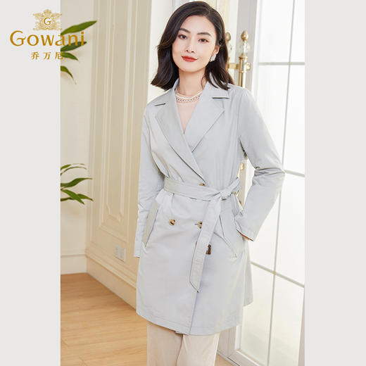 乔万尼风衣外套女新款小个子女春季韩版宽松收腰EF3A837 商品图1