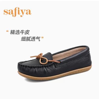 Safiya/索菲娅 商场同款2022秋季新款豆豆鞋舒适软底一脚蹬蝴蝶结百搭浅口单鞋 SF23111087 商品图8