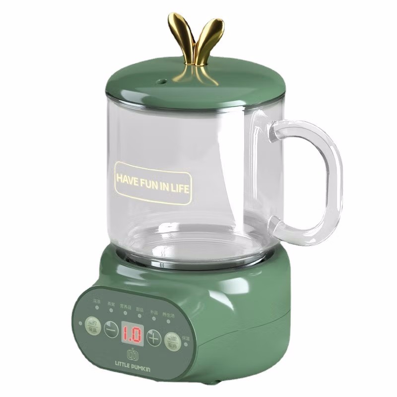 小南瓜养生壶电炖杯多功能煮牛奶迷你养生杯送女朋友闺蜜礼星舵星舵 复古绿