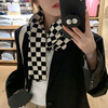 网红in棋盘格围巾女学生情侣冬季黑白格子韩版百搭秋冬保暖围脖长 商品缩略图2