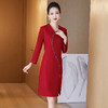 LC-6310冬装新款礼服改良旗袍修身毛呢喜婆婆婚宴高贵连衣裙 商品缩略图5