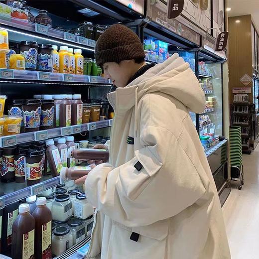 假两件工装棉衣男生冬季加厚连帽棉袄面包服宽松棉服外套jdt06 商品图0