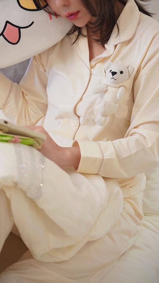 【限时折扣】利蜂气质小翻领口熊纯棉家居服 M-2XL 商品图5