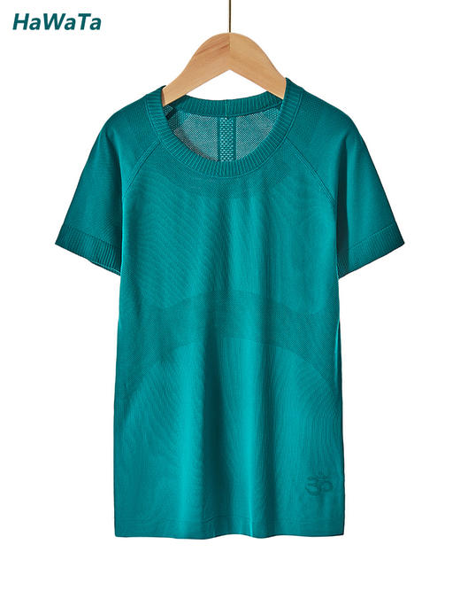 《双12满3送1 不退换》哈瓦塔新款瑜伽修身无缝短袖3.0 H320140 商品图11