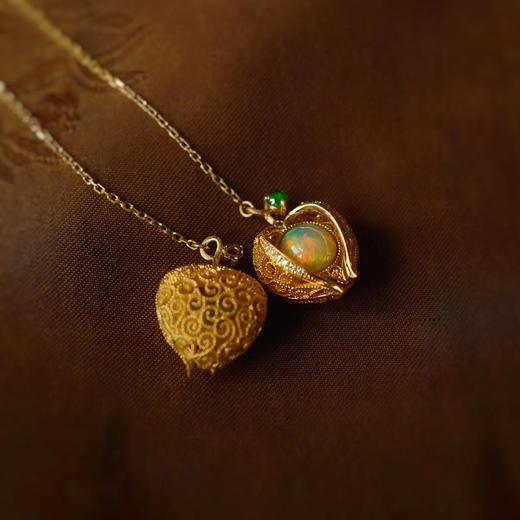 龢盒原创 18k金镶姑娘果系列耳饰 耳环 耳线 商品图7