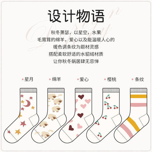 【异业合作】水貂绒袜子女中筒袜冬季厚袜子毛茸茸月子袜加绒加厚珊瑚绒睡眠袜nhk06 商品图3