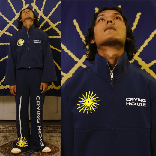 CryingCenter 泪屋系列 屋主套装 制服蓝薄绒卫衣套装立挺面料 商品图2