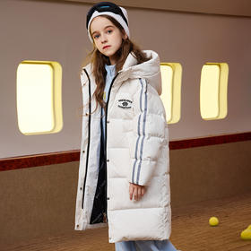 XBB-9565鸭鸭儿童羽绒服新款连帽男童女童中长款中大童加厚保暖冬季外套