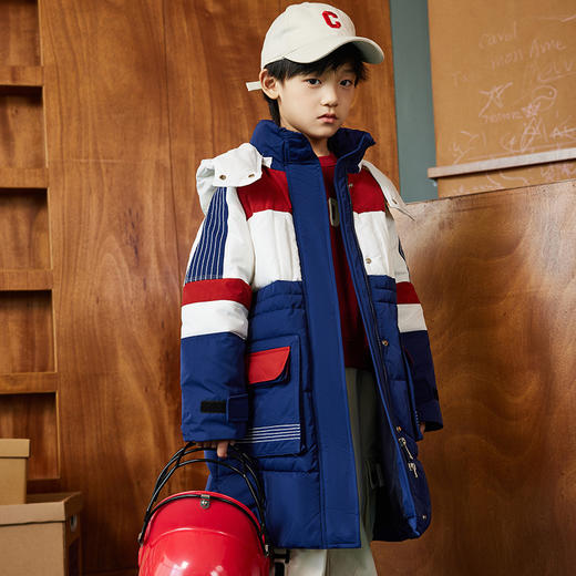 XBB-9597儿童羽绒服男童中大童帅气工装外套冬装新款童装女童中长款厚 商品图0
