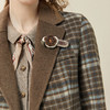 Famecoco范可儿复古格子西装外套女小个子秋冬毛呢短款双排扣西服F228AW006 商品缩略图3