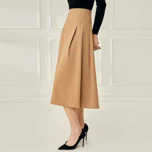 EITIE爱特爱春季新款时尚百搭通勤显瘦垂感伞裙A字半身裙女裙A2206905 商品图7