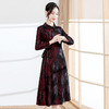 QYM JS2229-L印花长款复古优雅时尚连衣裙 商品缩略图2
